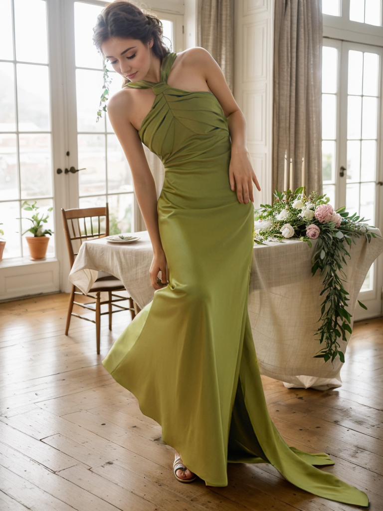 satin dress greece Greek Archaic Kori Satin Midi Slip Dress