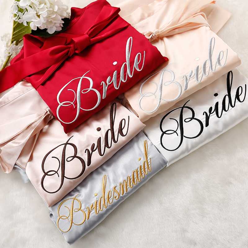 Custom Satin Bridesmaid Robes – Personalized with Name, Title, or Date