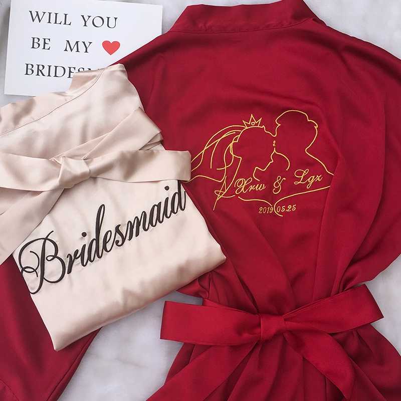 Custom Satin Bridesmaid Robes – Personalized with Name, Title, or Date