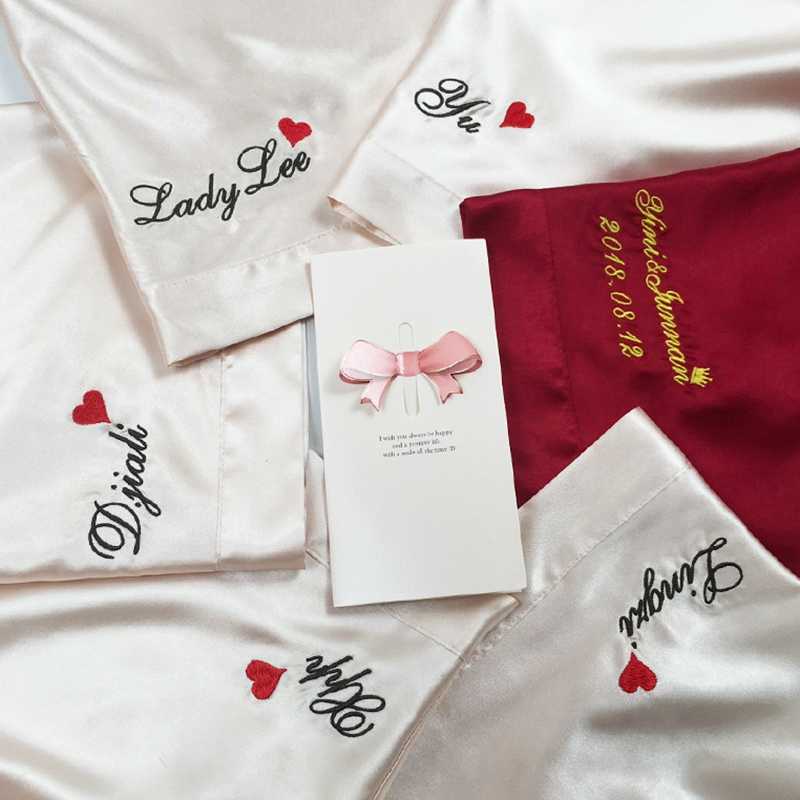 Custom Satin Bridesmaid Robes – Personalized with Name, Title, or Date