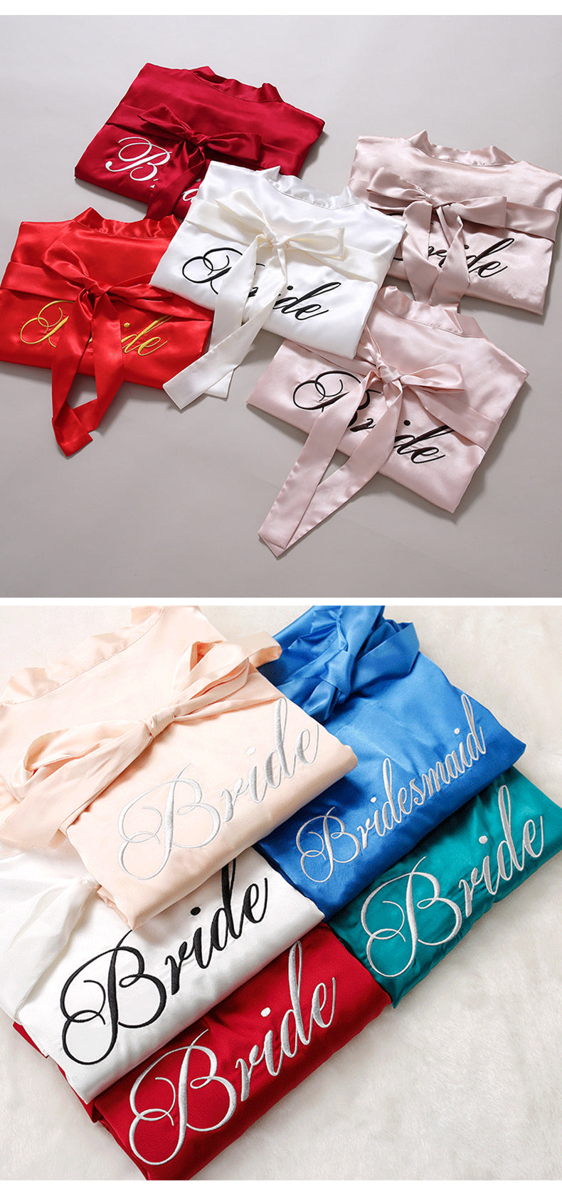 Custom Satin Bridesmaid Robes – Personalized with Name, Title, or Date