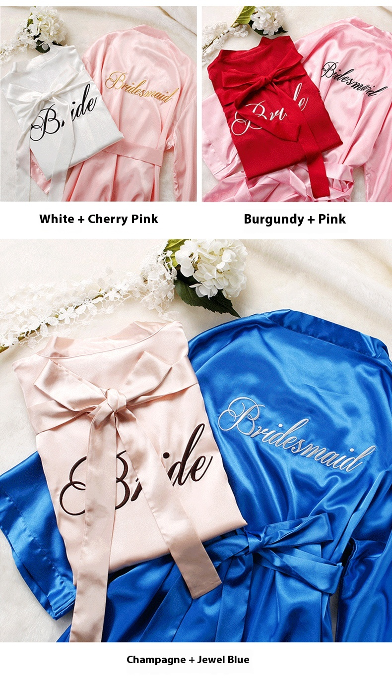 Custom Satin Bridesmaid Robes – Personalized with Name, Title, or Date