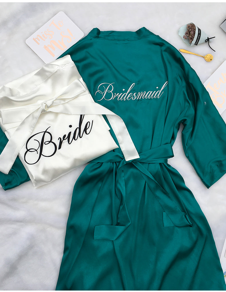 Custom Satin Bridesmaid Robes – Personalized with Name, Title, or Date