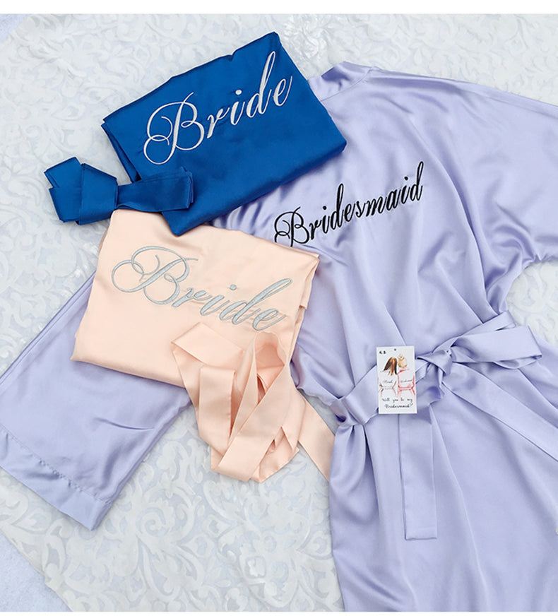 Custom Satin Bridesmaid Robes – Personalized with Name, Title, or Date