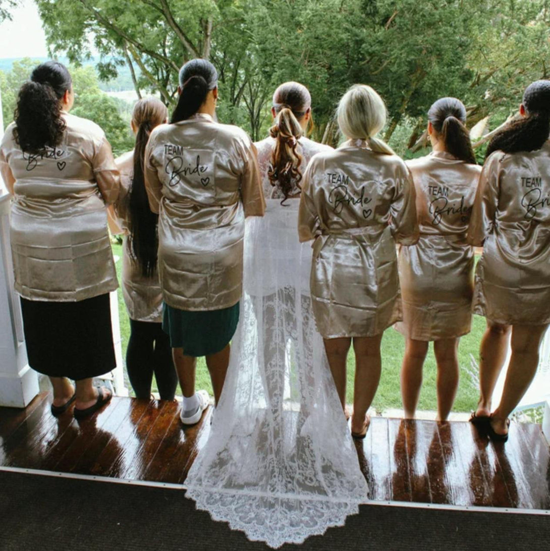 Custom Satin Bridesmaid Robes – Personalized with Name, Title, or Date