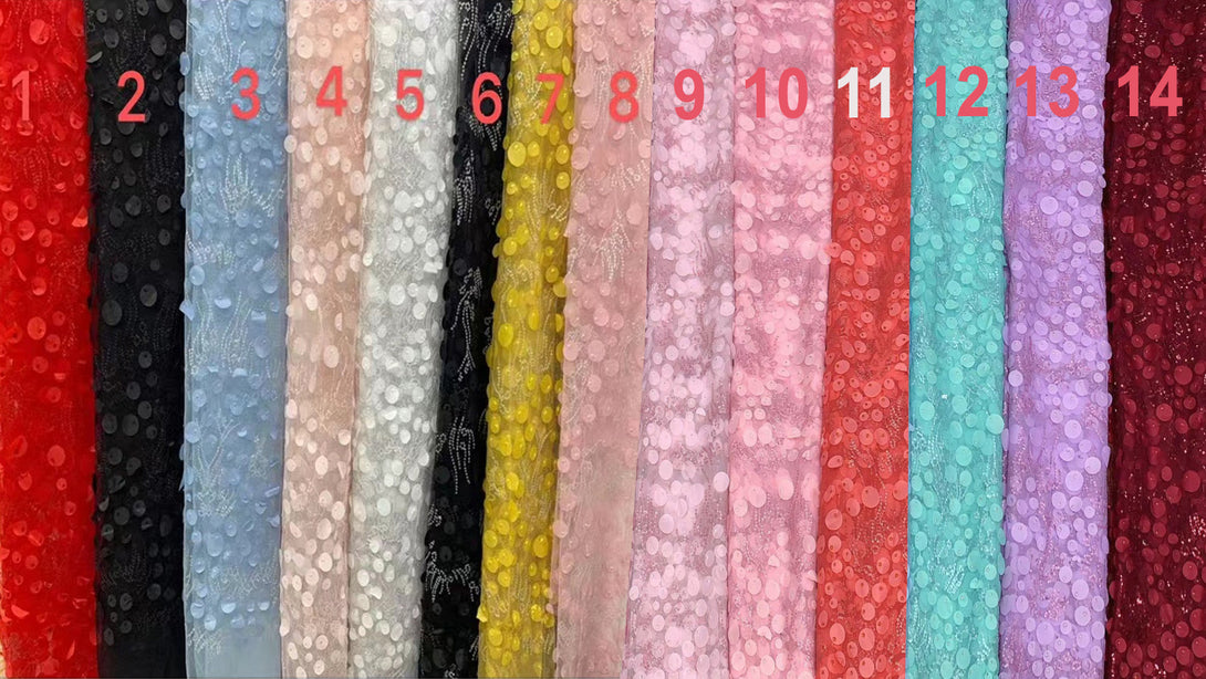 3D Floral lace swatch