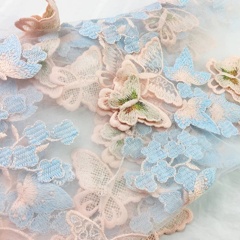 3D Floral lace swatch