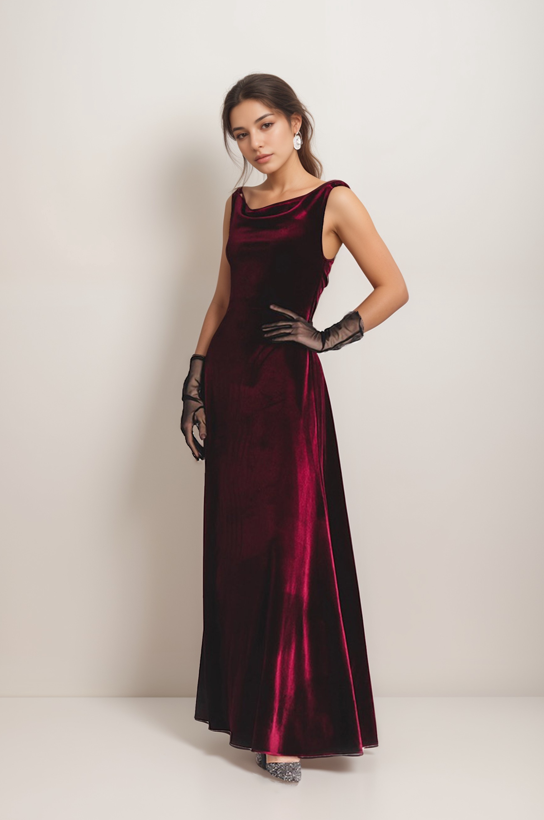 Romantic Edge Velvet Dress