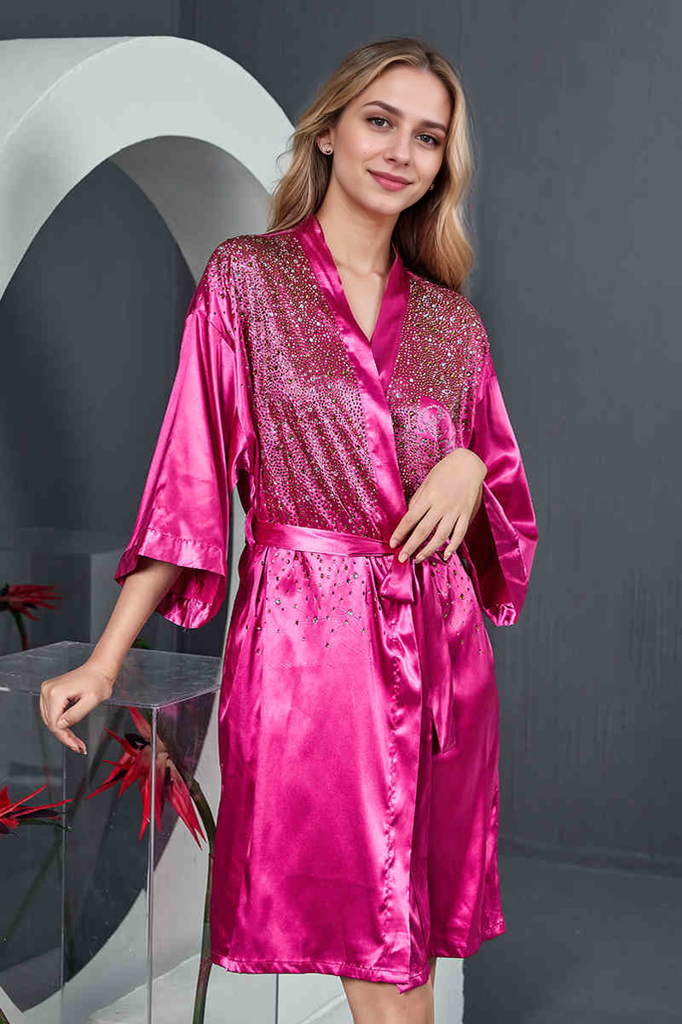 Luxurious Rhinestone Satin Custom Bridal and Bridesmaid Robe