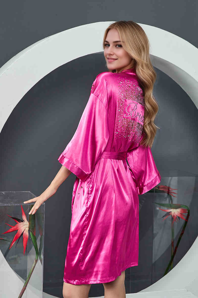 Luxurious Rhinestone Satin Custom Bridal and Bridesmaid Robe