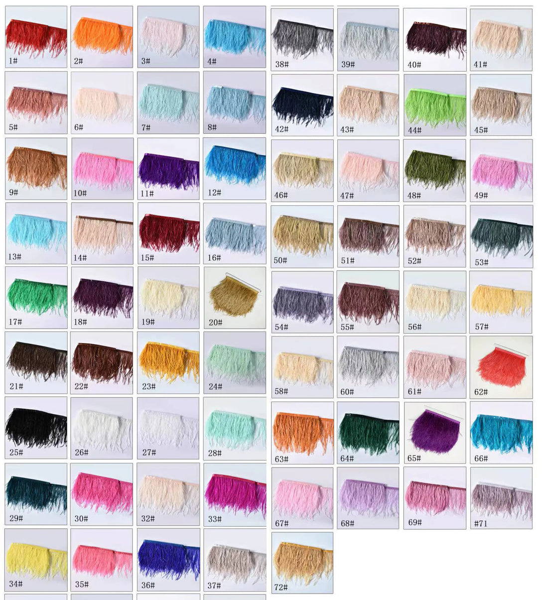 Selena Huan ostrich feather swatch