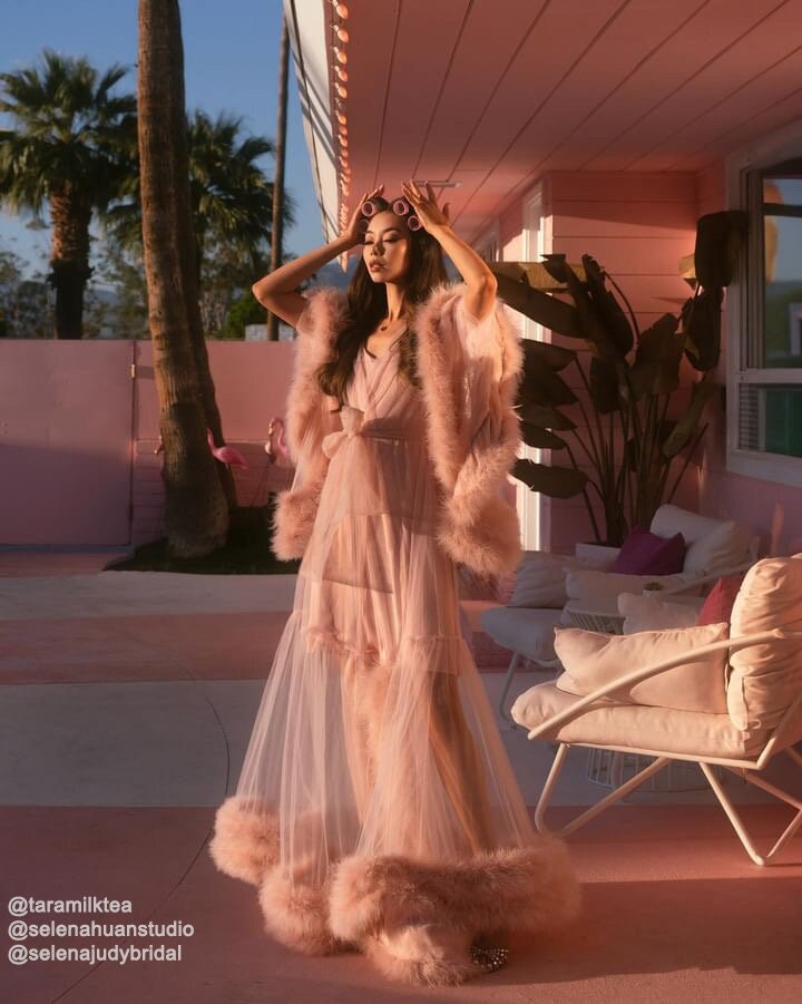 Multilayer Robe 2-Layer Thick Feather Tulle Robe Set – Luxury Photoshoot / Holiday Gla ...
